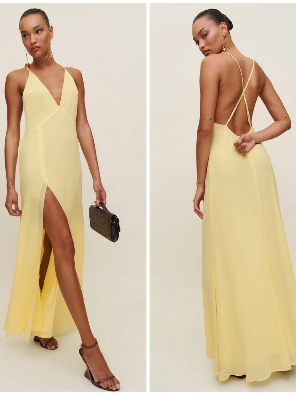 NEW Reformation Zani Dress in Yellow